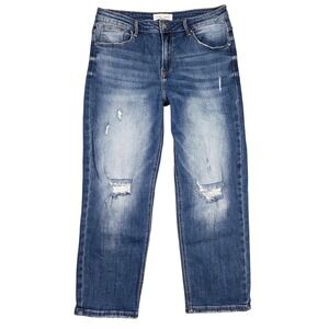 Risen Jeans Womens 13 Distressed Wide Leg High Waist Preppy‎ Boho Chic Everyday